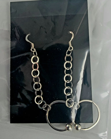 It's Hot Now! Sterling Silver Circle Drop Earrings