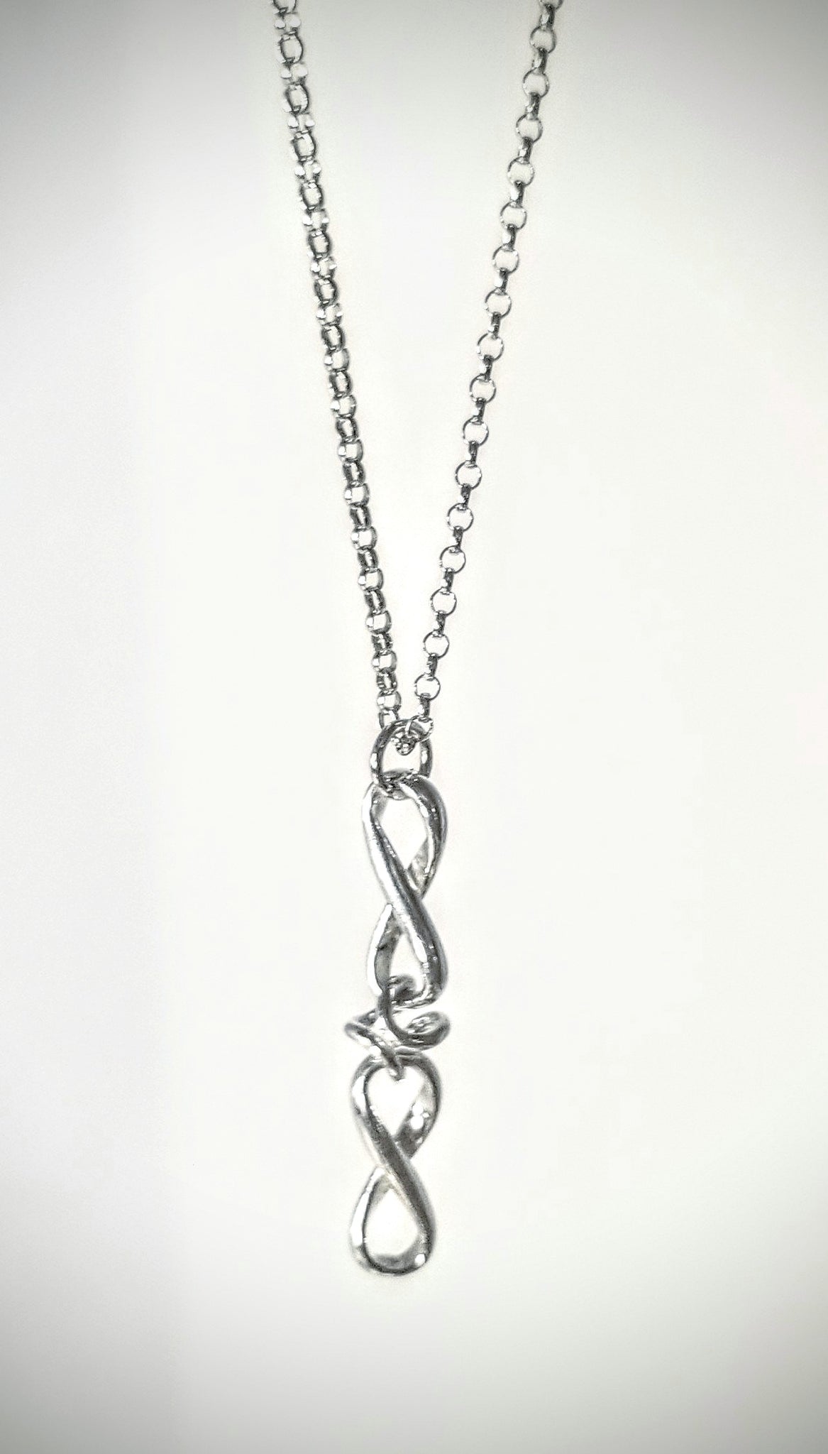 Infinite2! Sterling Silver Infinity Necklace Pair 17" & 18"