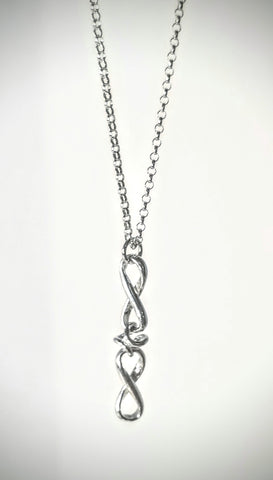 Infinite2! Sterling Silver Infinity Necklace Pair 17" & 18"