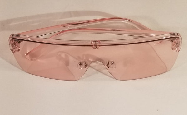 PINK Minaj Dreams! Pink Frame Flat Top Shield Sunglasses