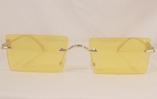 YELLOW Pineapple Faygo! UNISEX! Gold Frame Square Rimless Sunglasses