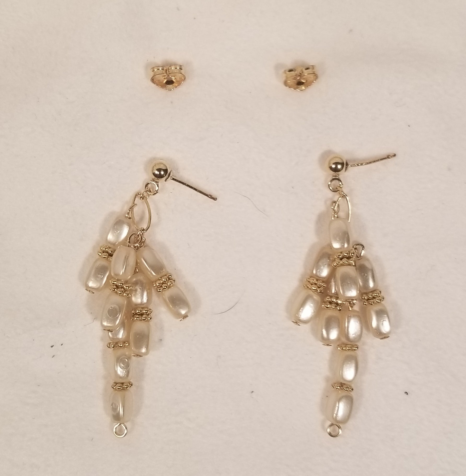 Pearly Golds! 14 Karat Gold with Pearl Bead Earrings