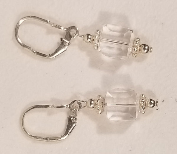 Clearly Cubic! Silver w/ Clear S.A. Crystal Earrings