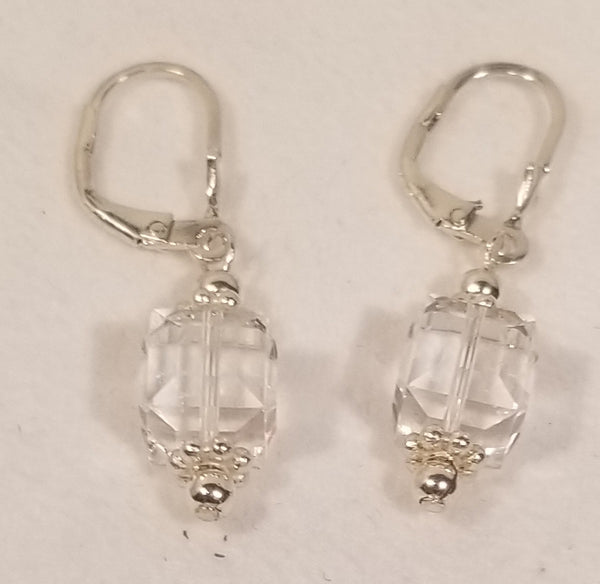 Clearly Cubic! Silver w/ Clear S.A. Crystal Earrings