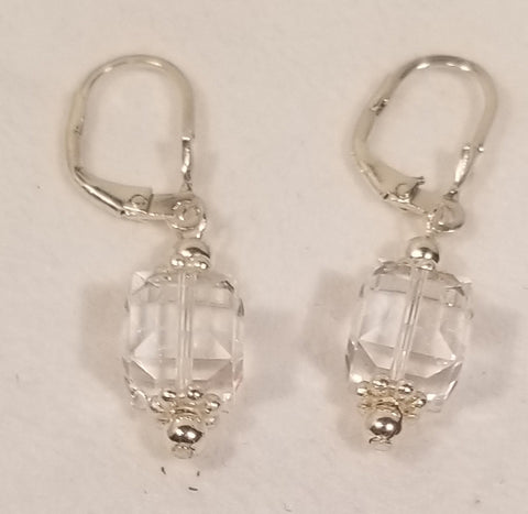 Clearly Cubic! Silver w/ Clear S.A. Crystal Earrings