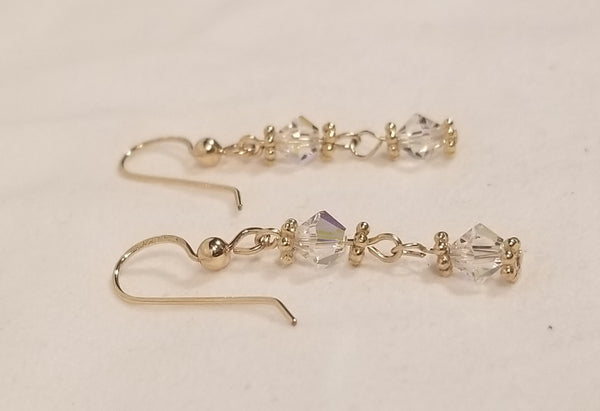 Clear Trouble! 14 KTGF with S.A. Crystal Clear Earrings