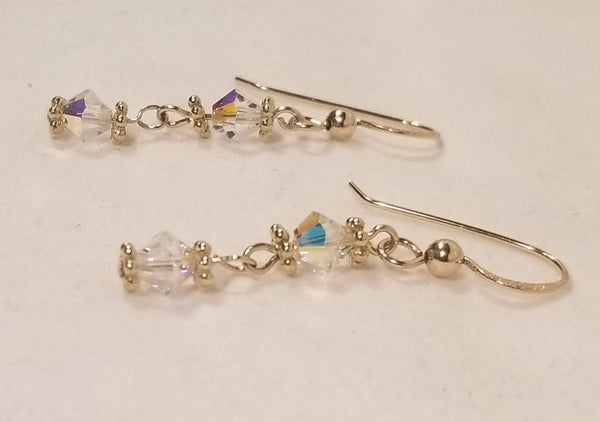 Clear Trouble! 14 KTGF with S.A. Crystal Clear Earrings