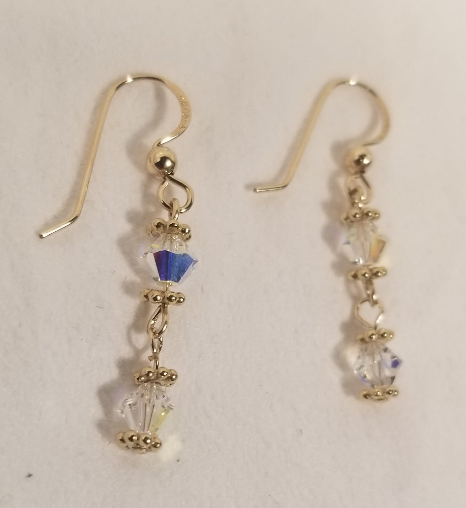 Clear Trouble! 14 KTGF with S.A. Crystal Clear Earrings