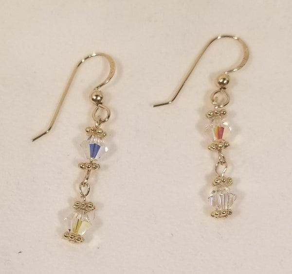 Clear Trouble! 14 KTGF with S.A. Crystal Clear Earrings