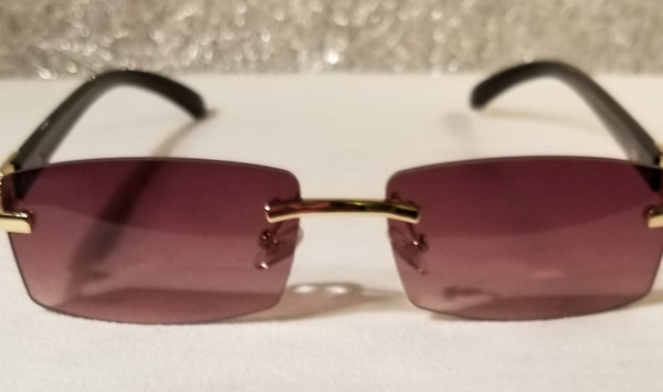 BROWN Swag! UNISEX Gold Rimless, Brown Sunglasses