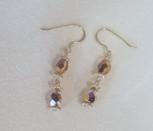 Peach Dream! Czecho Crystal Peach Earrings