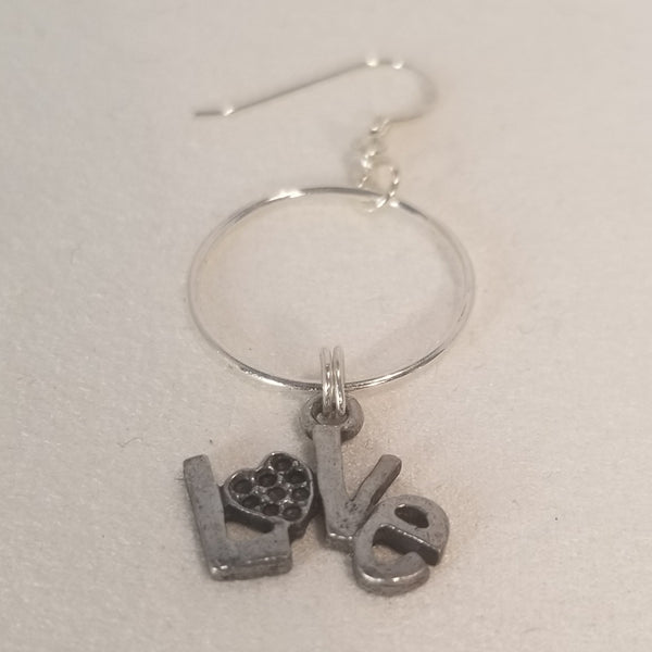 Love is LOVE! Sterling Silver & Silver Hoop Earrings