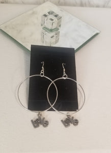 Love is LOVE2! Sterling Silver & Silver Hoop Earrings