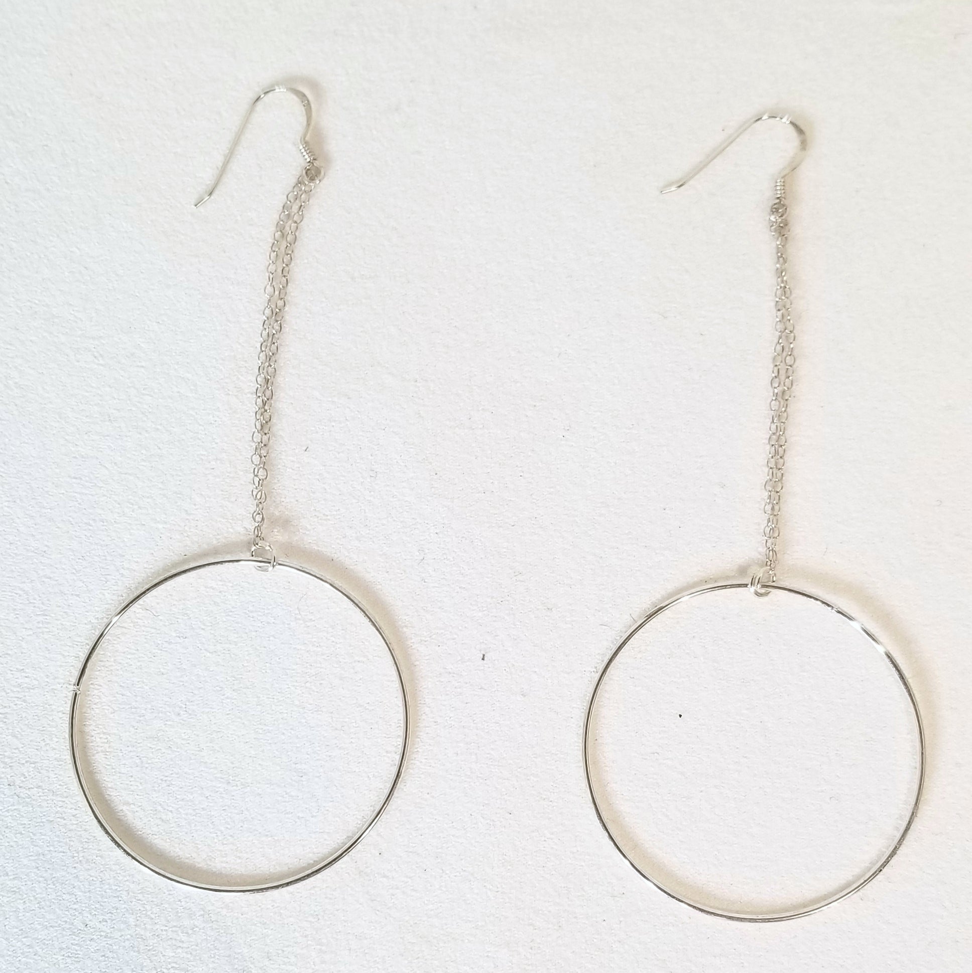 It's Hot! Sterling Silver Circle Drop Earrings