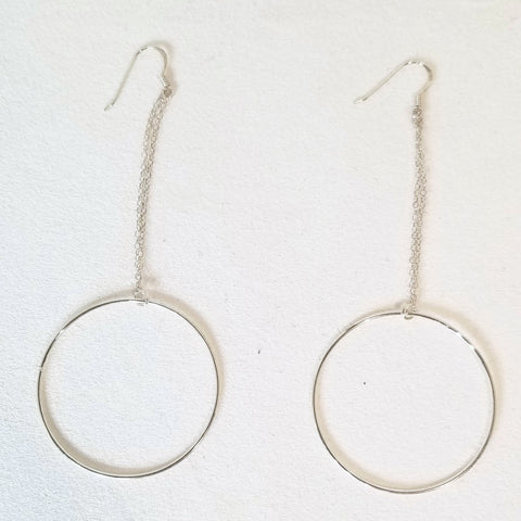 It's Hot! Sterling Silver Circle Drop Earrings