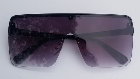 PURPLE Venom! UNISEX! Black Frame Flat Top Shield Sunglasses