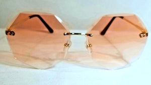 PINK Party Girl! Pink Gradient Lens Rimless Sunglasses