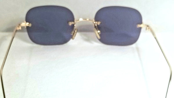 BLUE Cool Breeze! MEN's! Blue Tinted Lens Rimless Sunglasses