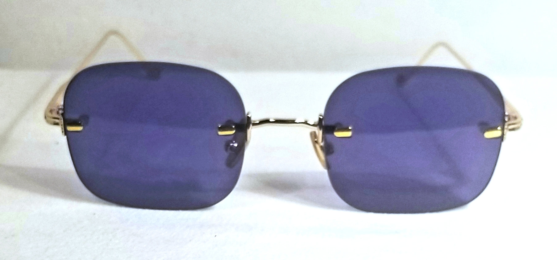 BLUE Cool Breeze! MEN's! Blue Tinted Lens Rimless Sunglasses