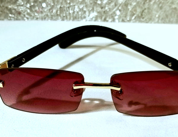 BROWN Swag! UNISEX Gold Rimless, Brown Sunglasses