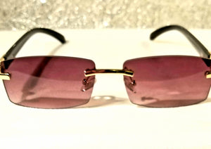 BROWN Swag! UNISEX Gold Rimless, Brown Sunglasses