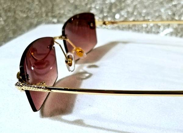 BROWN Like You a Latte! MEN'S Gold Rimless, Brown Sunglasses