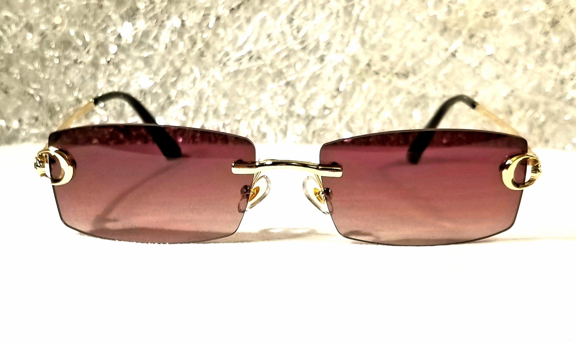 BROWN Like You a Latte! MEN'S Gold Rimless, Brown Sunglasses