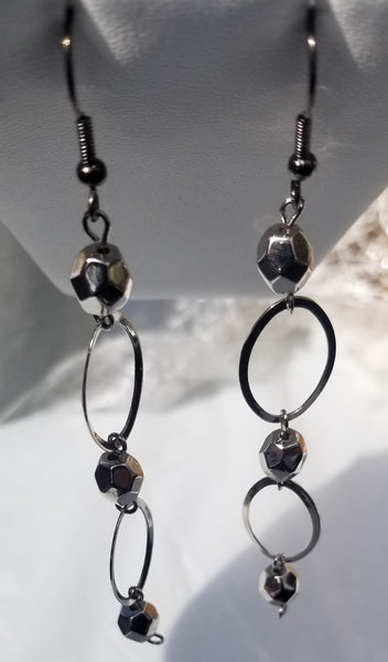 Darkness! Silver Hanging Earrings