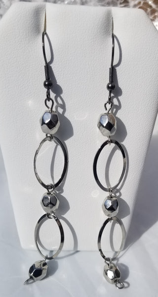 Darkness! Silver Hanging Earrings