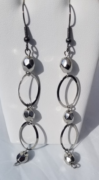 Darkness! Silver Hanging Earrings