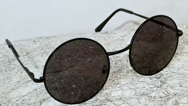 BLACK Hipster CircleMe! Unisex! Black Round Sunglasses