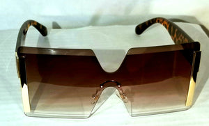 Leopard FANTASY! Big Gold Trimmed with Animal Print Sunglasses