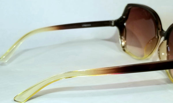 Rocky Road BROWN Ombre! Round Brown Gold Trimmed Sunglasses