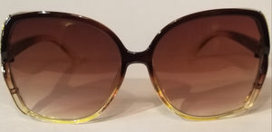 Rocky Road BROWN Ombre! Round Brown Gold Trimmed Sunglasses