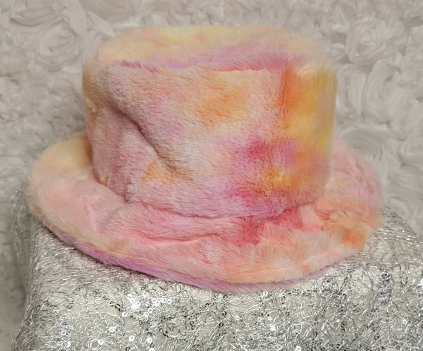 HatFab PinkBubbly! Pink & Orange Furry Bucket Hat