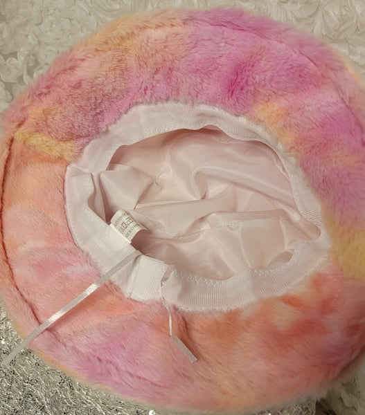 HatFab PinkBubbly! Pink & Orange Furry Bucket Hat