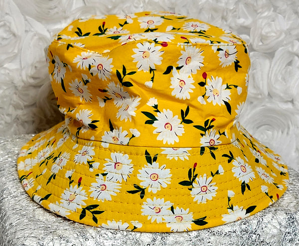 HatLicious Flowers Yellow! Cotton Bucket Hat