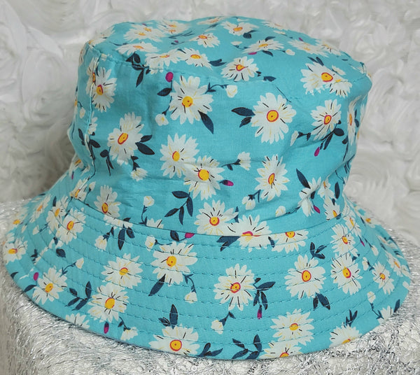 HatLicious Flowers Turquoise! Cotton Bucket Hat