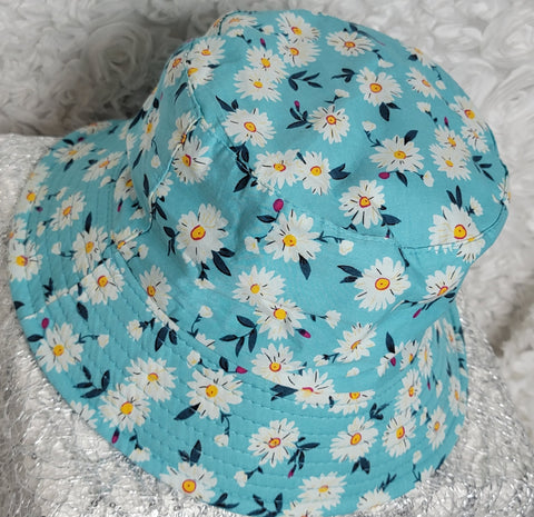 HatLicious Flowers Turquoise! Cotton Bucket Hat