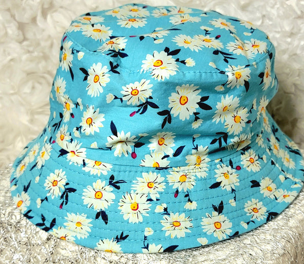 HatLicious Flowers Turquoise! Cotton Bucket Hat