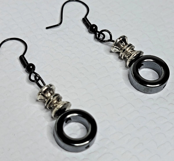 Charcoal Cool Set2! Grey & Silver Necklace Set 18"