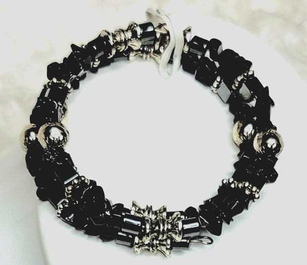 Charcoal Cool Set1! Grey & Silver Necklace Set 18"