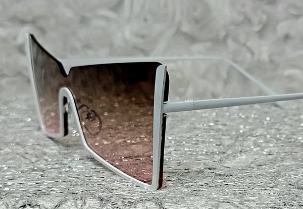 BROWNtime White! Half Frame Sunglasses