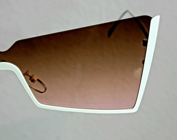 BROWNtime White! Half Frame Sunglasses