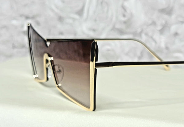 BROWNtime Gold! Half Frame Sunglasses