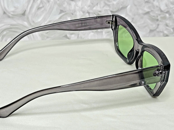 CatWonderful GREY! Green Cat Eye Frame Sunglasses