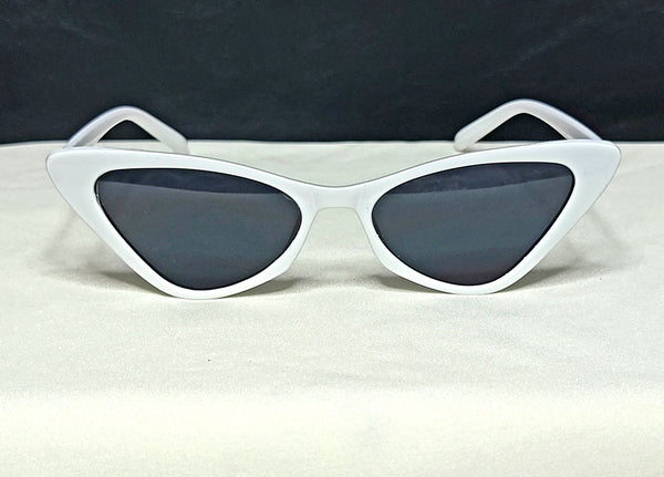 CatSick WHITE! Black Lens Cat Eye Frame Sunglasses