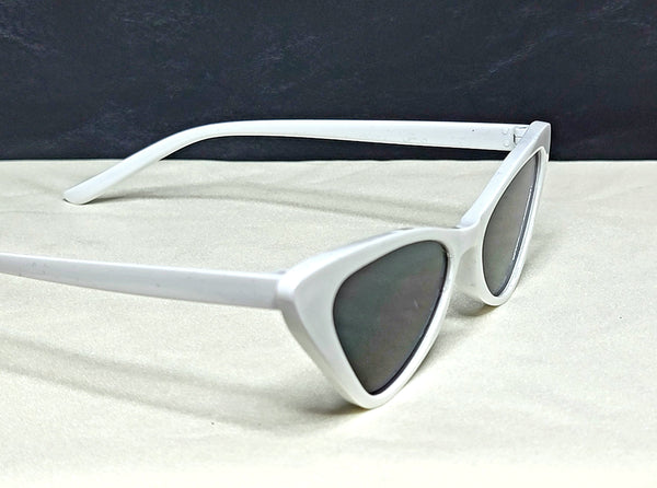 CatSick WHITE! Black Lens Cat Eye Frame Sunglasses