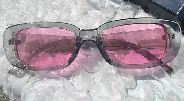 I-C PINK! Grey, Pink Acrylic Tinted Sunglasses