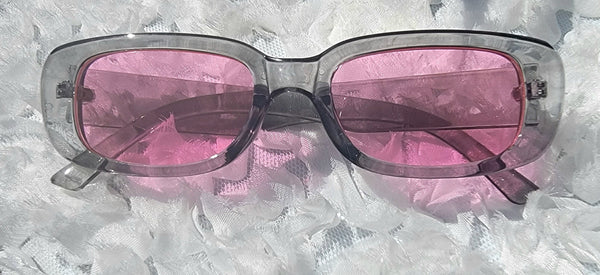 I-C PINK! Grey, Pink Acrylic Tinted Sunglasses